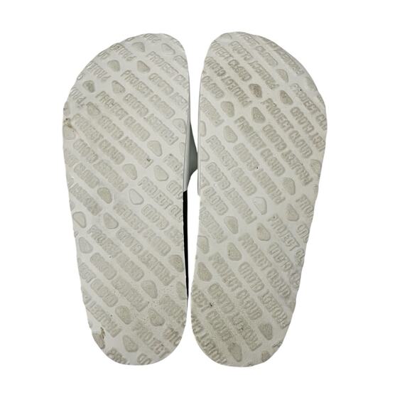 Project clouds Ibiza Sandals Leather Slides White Comfort Coastal Grandma shoes - Picture 8 of 8